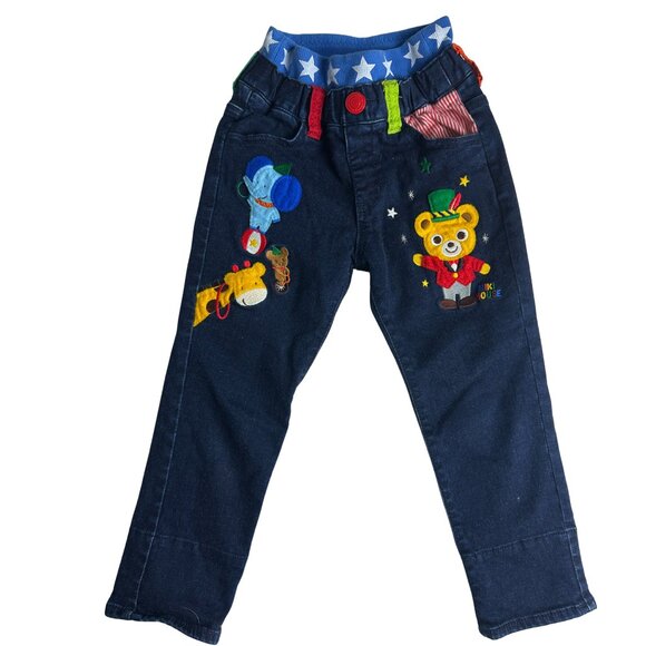 MIKI HOUSE Japan - Jeans - Luxury Designer Kidswear - Circus embroidery - Picture 4 of 7